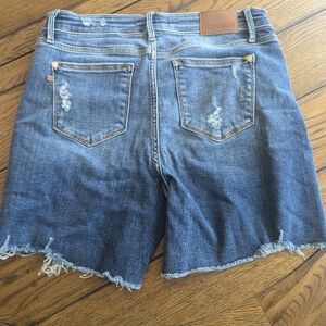 Judy Blue Distressed Jean Shorts - Blue